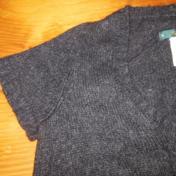 CARTONNIER XS Charcoal Kid Mohair Scoop Neck Sweater SS - Picture 4 of 5